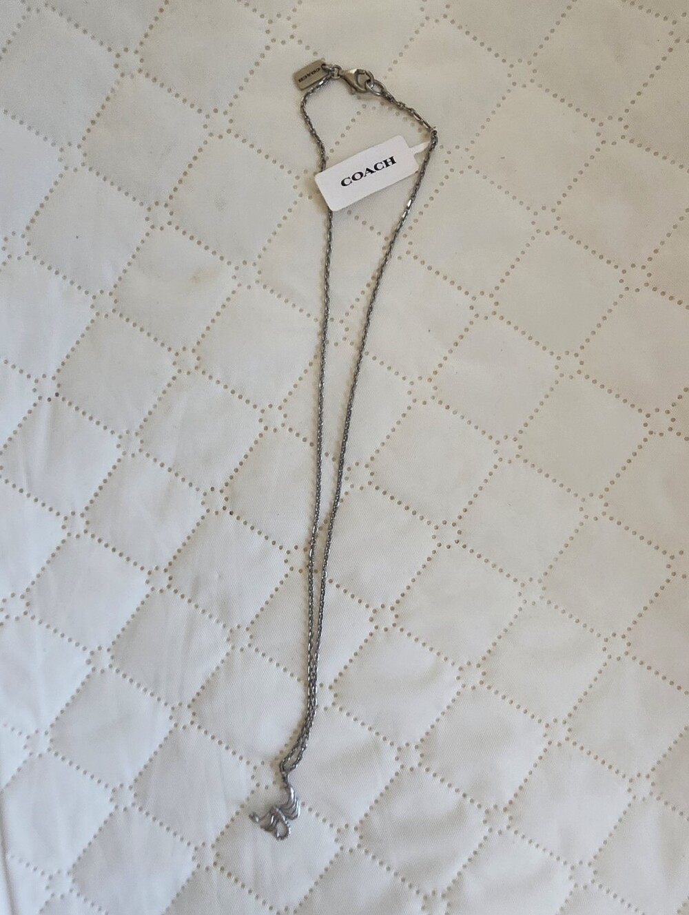 Coach Silver Scorpion Charm Necklace